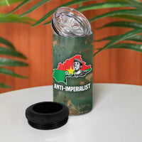 Burkina Faso Thomas Sankara 4 in 1 Can Cooler Tumbler with Military Stance and Anti-Imperialist Quote Tribute Design - Wonder Print Shop