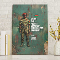 Burkina Faso Thomas Sankara Canvas Wall Art with Military Stance and Anti-Imperialist Quote Tribute Design - Wonder Print Shop