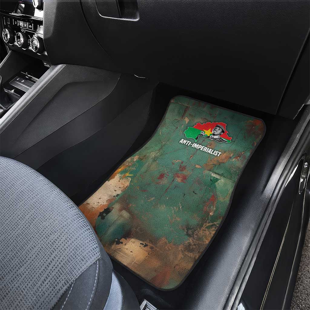 Burkina Faso Thomas Sankara Car Mats with Military Stance and Anti-Imperialist Quote Tribute Design - Wonder Print Shop