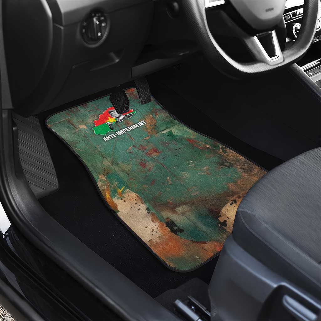 Burkina Faso Thomas Sankara Car Mats with Military Stance and Anti-Imperialist Quote Tribute Design - Wonder Print Shop
