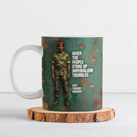 Burkina Faso Thomas Sankara Ceramic Mug with Military Stance and Anti-Imperialist Quote Tribute Design - Wonder Print Shop