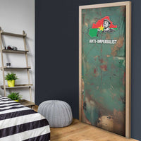 Burkina Faso Thomas Sankara Door Cover with Military Stance and Anti-Imperialist Quote Tribute Design - Wonder Print Shop