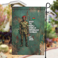 Burkina Faso Thomas Sankara Garden Flag with Military Stance and Anti-Imperialist Quote Tribute Design - Wonder Print Shop