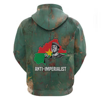 Burkina Faso Thomas Sankara Hoodie with Military Stance and Anti-Imperialist Quote Tribute Design - Wonder Print Shop
