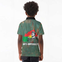 Burkina Faso Thomas Sankara Kid Polo Shirt with Military Stance and Anti-Imperialist Quote Tribute Design - Wonder Print Shop