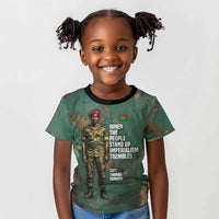 Burkina Faso Thomas Sankara Kid T shirt with Military Stance and Anti-Imperialist Quote Tribute Design - Wonder Print Shop