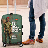Burkina Faso Thomas Sankara Luggage Cover with Military Stance and Anti-Imperialist Quote Tribute Design - Wonder Print Shop
