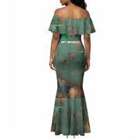 Burkina Faso Thomas Sankara Mermaid Dress with Military Stance and Anti-Imperialist Quote Tribute Design - Wonder Print Shop