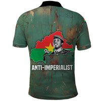 Burkina Faso Thomas Sankara Polo Shirt with Military Stance and Anti-Imperialist Quote Tribute Design - Wonder Print Shop
