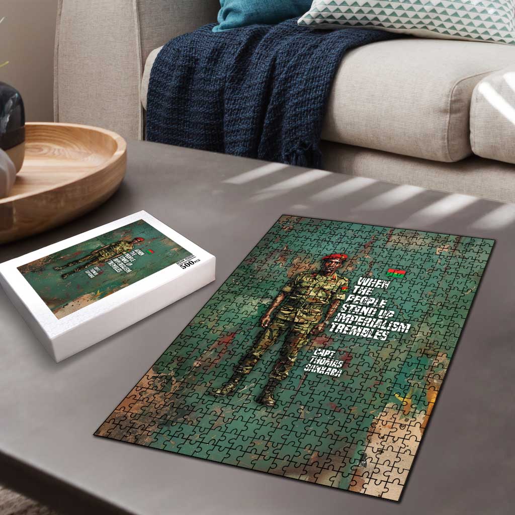 Burkina Faso Thomas Sankara Puzzle with Military Stance and Anti-Imperialist Quote Tribute Design - Wonder Print Shop
