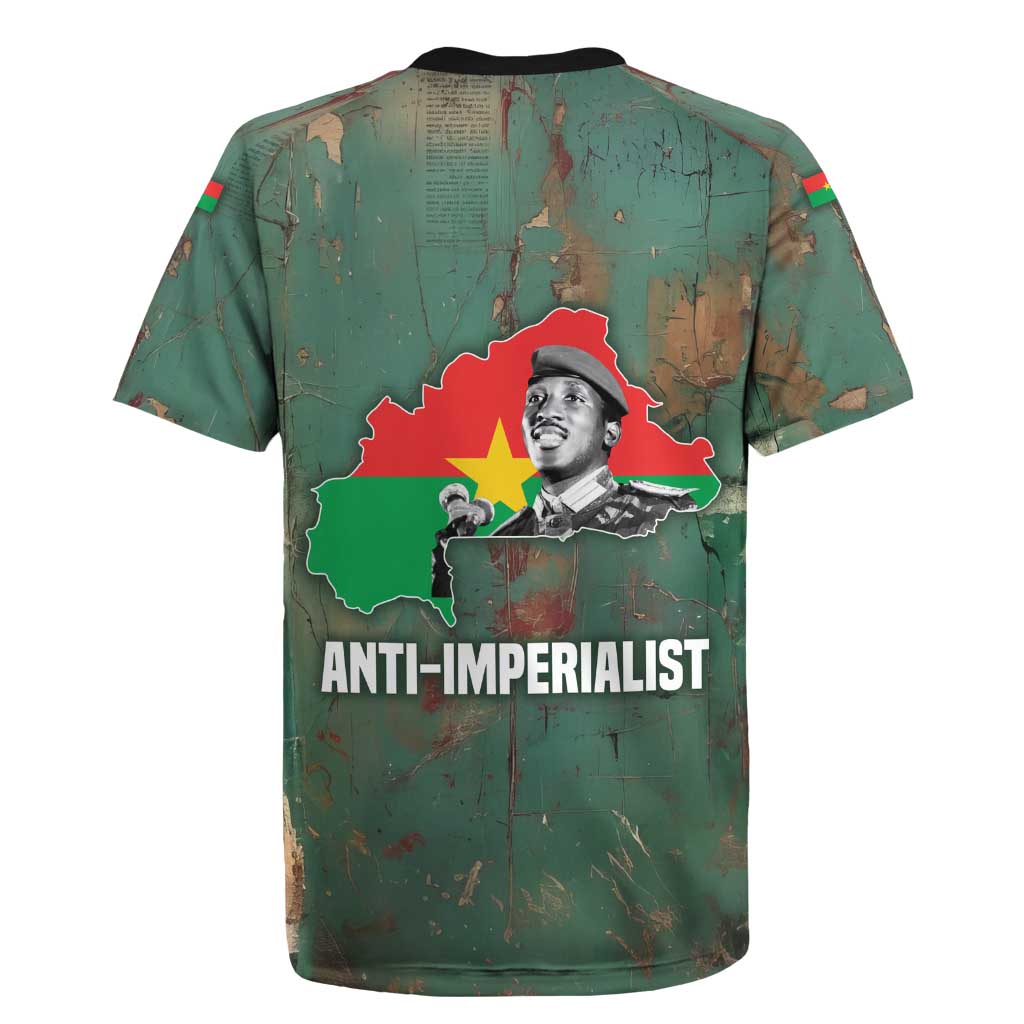 Burkina Faso Thomas Sankara Rugby Jersey with Military Stance and Anti-Imperialist Quote Tribute Design - Wonder Print Shop