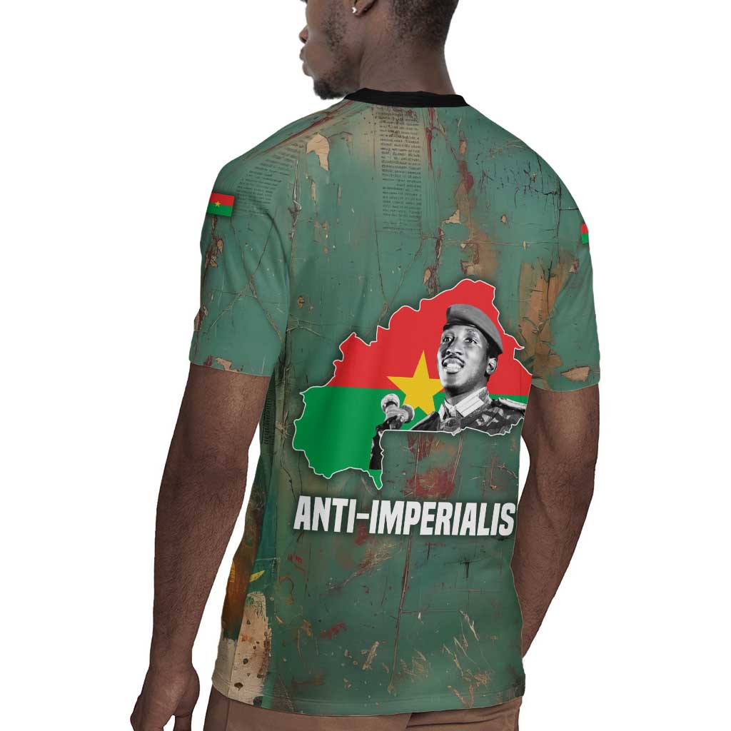 Burkina Faso Thomas Sankara Rugby Jersey with Military Stance and Anti-Imperialist Quote Tribute Design - Wonder Print Shop