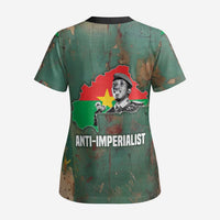Burkina Faso Thomas Sankara Scrub Top with Military Stance and Anti-Imperialist Quote Tribute Design - Wonder Print Shop