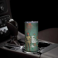 Burkina Faso Thomas Sankara Skinny Tumbler with Military Stance and Anti-Imperialist Quote Tribute Design - Wonder Print Shop