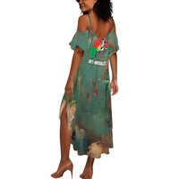 Burkina Faso Thomas Sankara Summer Maxi Dress with Military Stance and Anti-Imperialist Quote Tribute Design - Wonder Print Shop