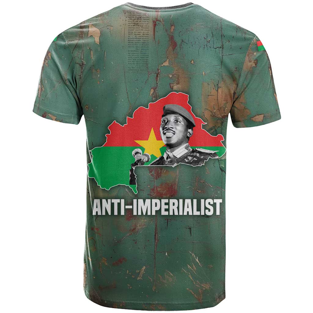 Burkina Faso Thomas Sankara T shirt with Military Stance and Anti-Imperialist Quote Tribute Design - Wonder Print Shop