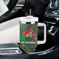 Burkina Faso Thomas Sankara Tumbler With Handle with Military Stance and Anti-Imperialist Quote Tribute Design - Wonder Print Shop