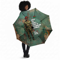 Burkina Faso Thomas Sankara Umbrella with Military Stance and Anti-Imperialist Quote Tribute Design - Wonder Print Shop