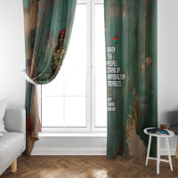 Burkina Faso Thomas Sankara Window Curtain with Military Stance and Anti-Imperialist Quote Tribute Design - Wonder Print Shop