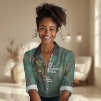 Burkina Faso Thomas Sankara Women Casual Shirt with Military Stance and Anti-Imperialist Quote Tribute Design - Wonder Print Shop
