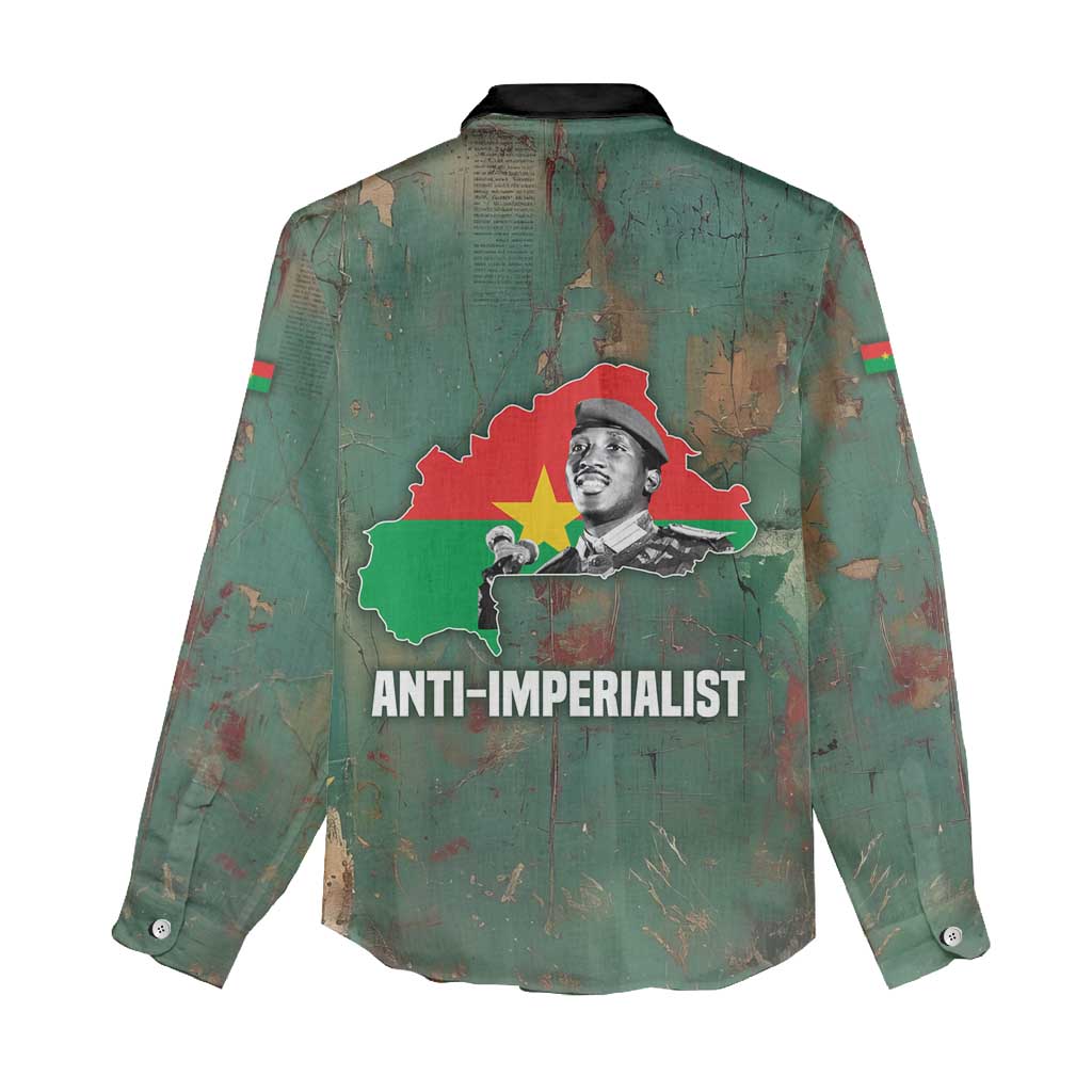 Burkina Faso Thomas Sankara Women Casual Shirt with Military Stance and Anti-Imperialist Quote Tribute Design - Wonder Print Shop