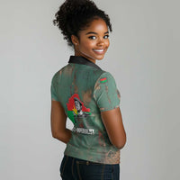 Burkina Faso Thomas Sankara Women Polo Shirt with Military Stance and Anti-Imperialist Quote Tribute Design - Wonder Print Shop