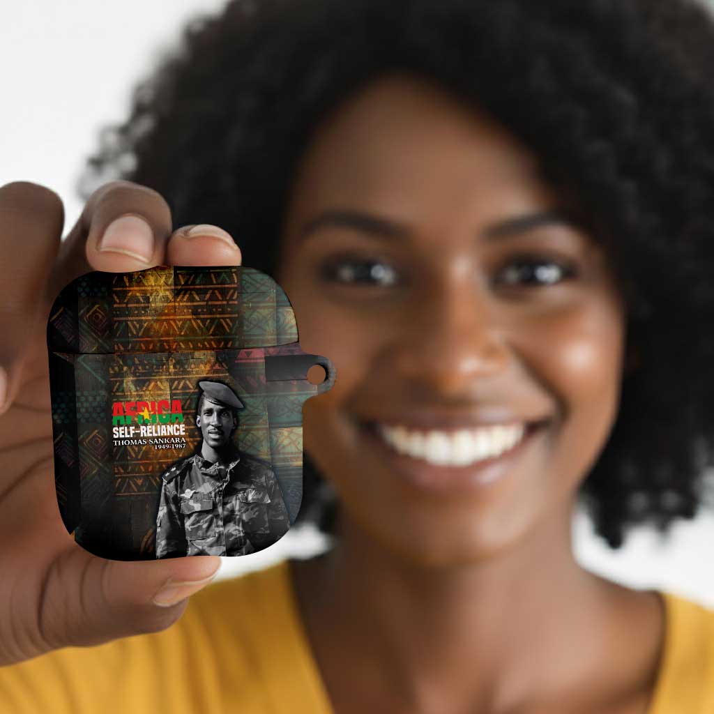 Thomas Sankara AirPods Case Burkina Faso Africa Self-Reliance Message and Military Portrait - Wonder Print Shop