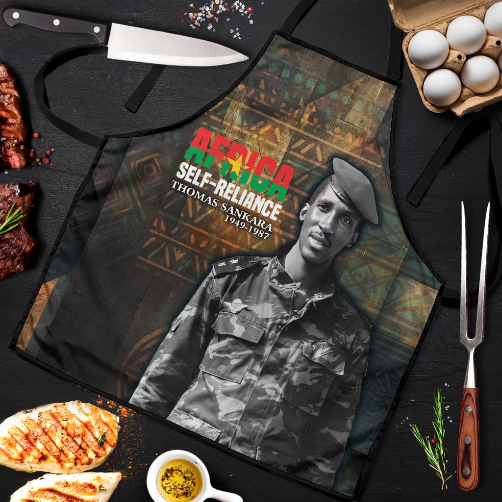 Thomas Sankara Apron Burkina Faso Africa Self-Reliance Message and Military Portrait - Wonder Print Shop