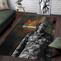 Thomas Sankara Area Rug Burkina Faso Africa Self-Reliance Message and Military Portrait - Wonder Print Shop