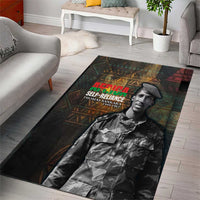 Thomas Sankara Area Rug Burkina Faso Africa Self-Reliance Message and Military Portrait - Wonder Print Shop