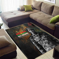 Thomas Sankara Area Rug Burkina Faso Africa Self-Reliance Message and Military Portrait - Wonder Print Shop