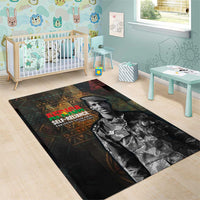 Thomas Sankara Area Rug Burkina Faso Africa Self-Reliance Message and Military Portrait - Wonder Print Shop
