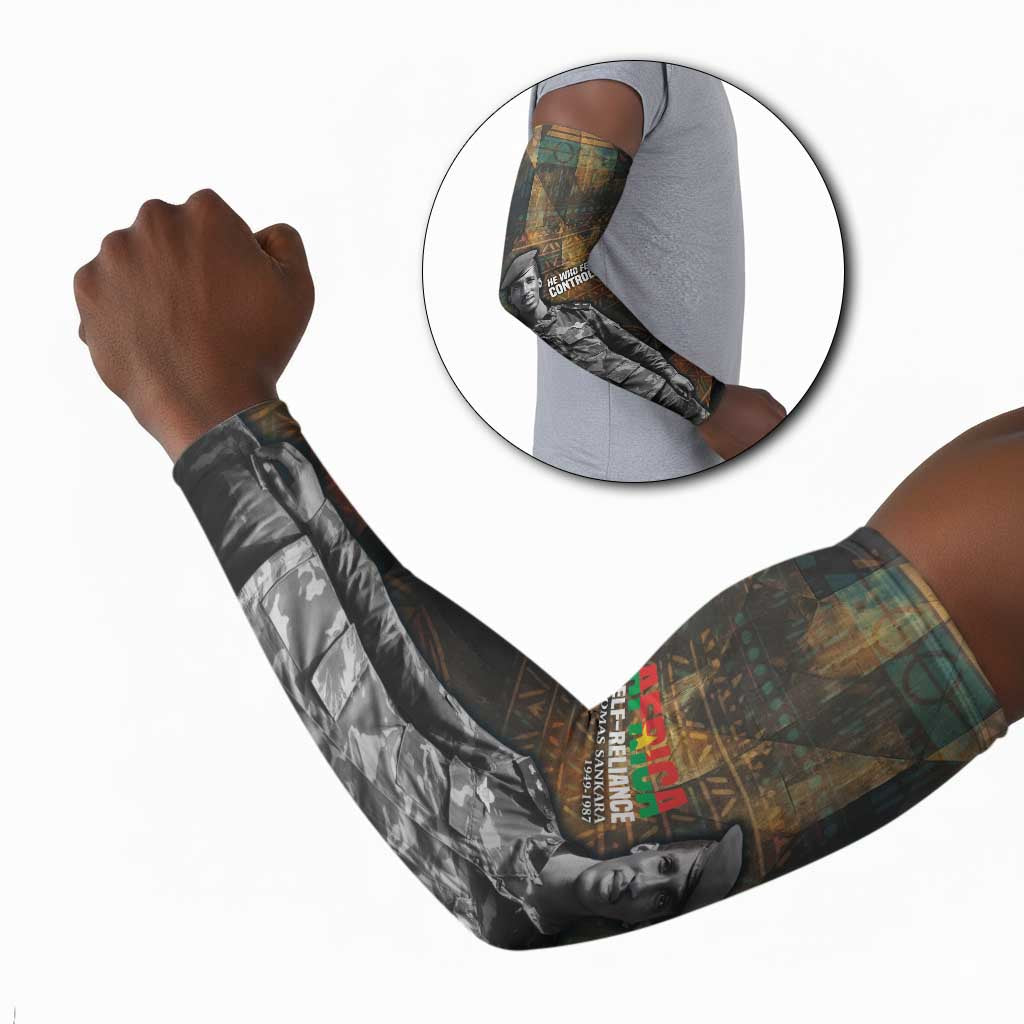 Thomas Sankara Arm Sleeves Burkina Faso Africa Self-Reliance Message and Military Portrait - Wonder Print Shop