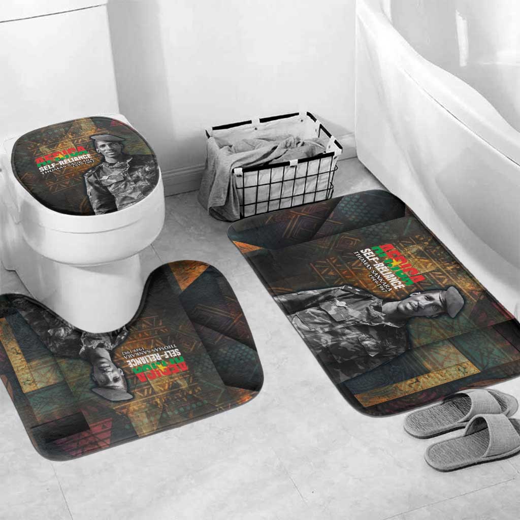 Thomas Sankara Bathroom Set Burkina Faso Africa Self-Reliance Message and Military Portrait - Wonder Print Shop