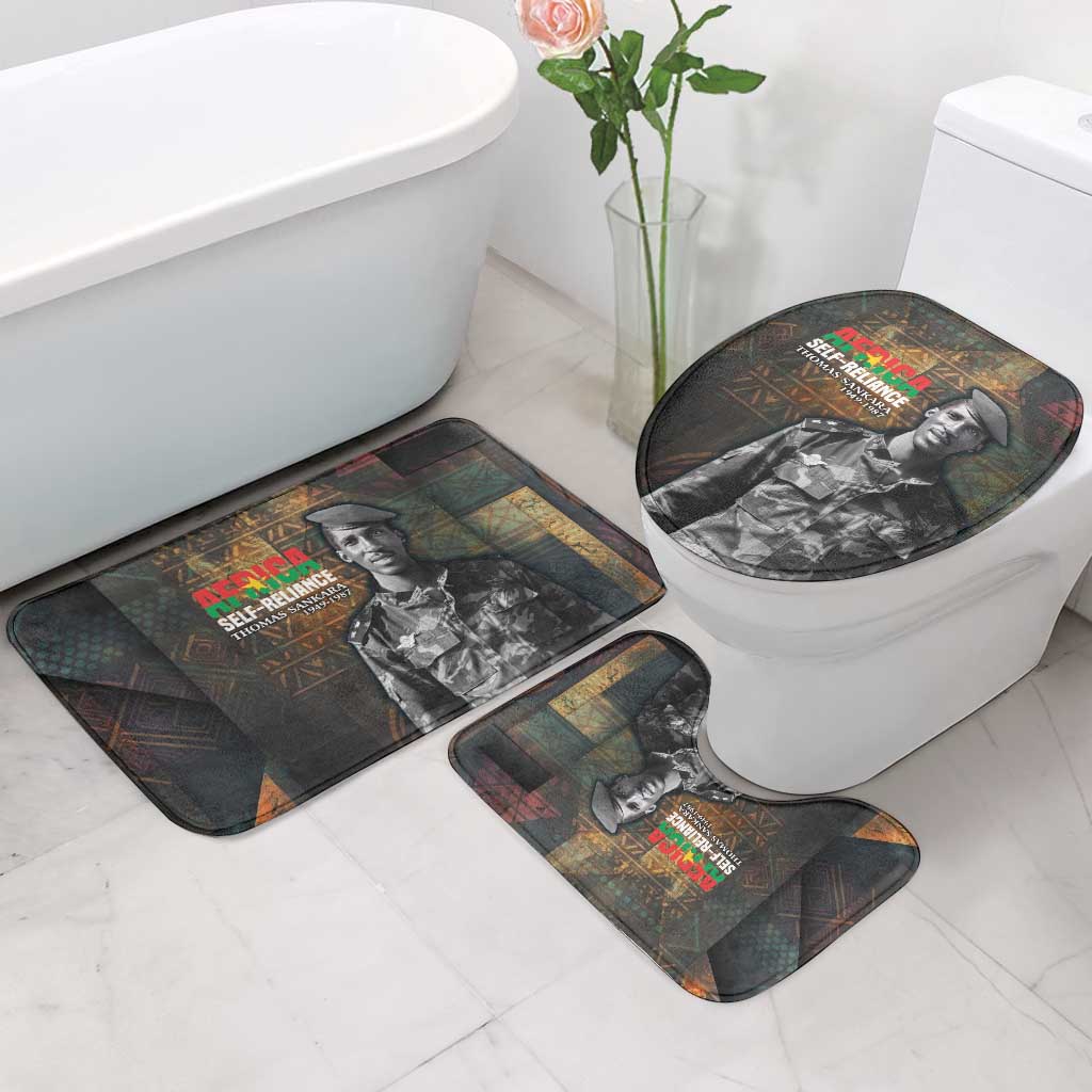 Thomas Sankara Bathroom Set Burkina Faso Africa Self-Reliance Message and Military Portrait - Wonder Print Shop
