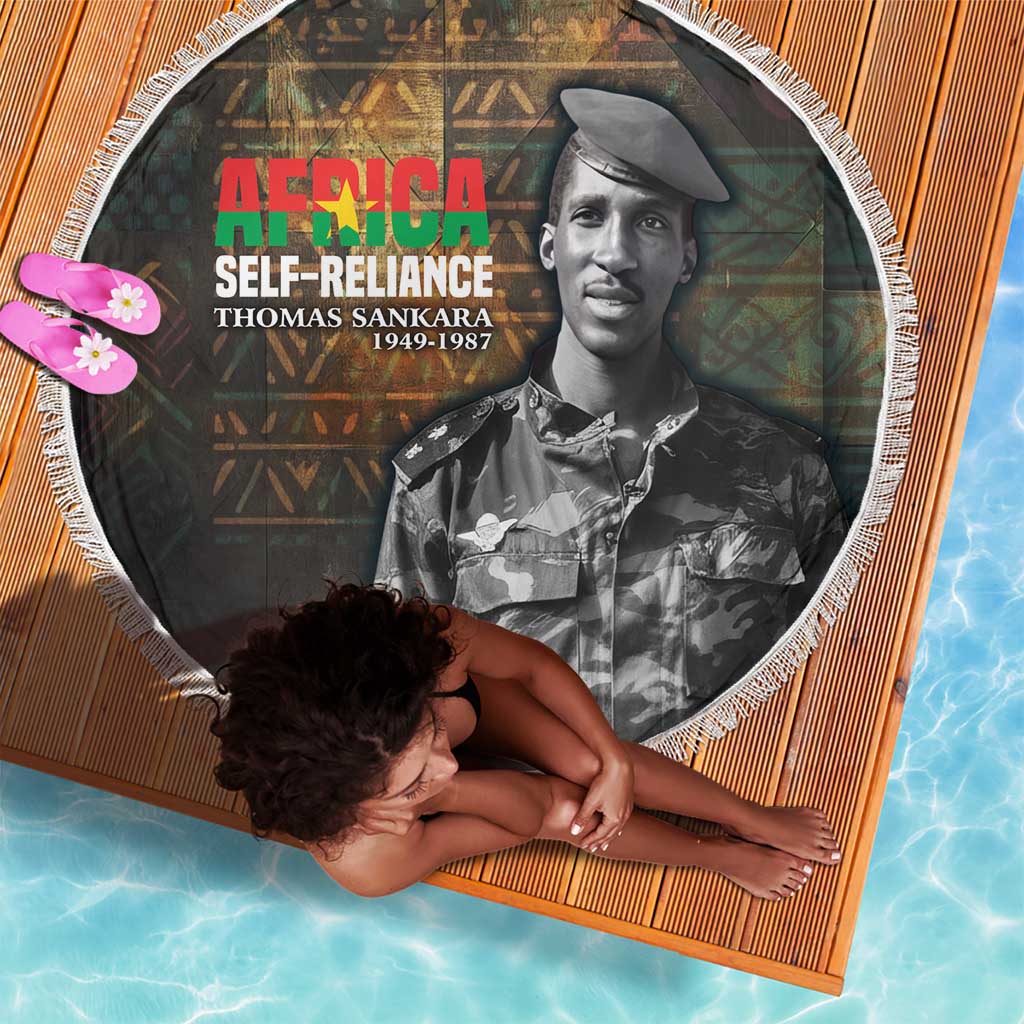 Thomas Sankara Beach Blanket Burkina Faso Africa Self-Reliance Message and Military Portrait - Wonder Print Shop