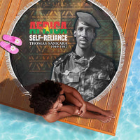 Thomas Sankara Beach Blanket Burkina Faso Africa Self-Reliance Message and Military Portrait - Wonder Print Shop