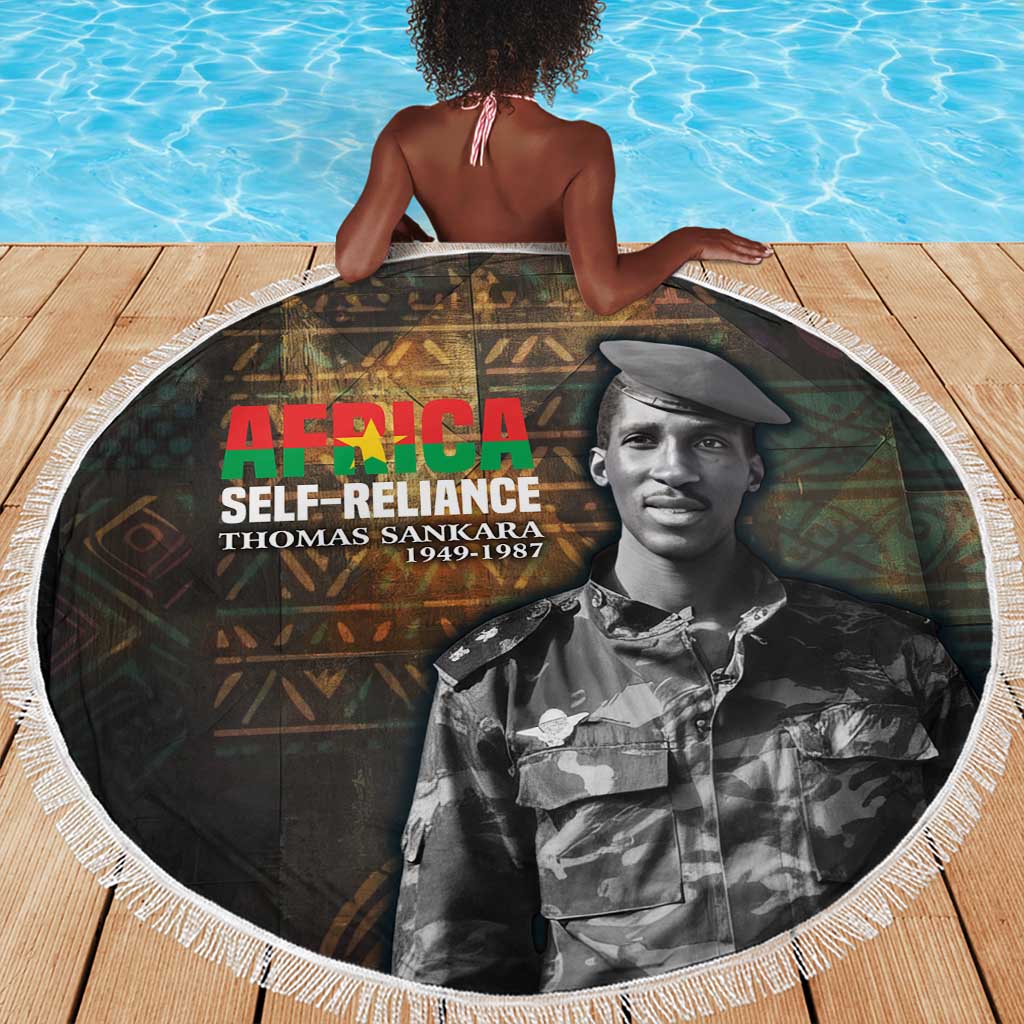 Thomas Sankara Beach Blanket Burkina Faso Africa Self-Reliance Message and Military Portrait - Wonder Print Shop