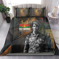 Thomas Sankara Bedding Set Burkina Faso Africa Self-Reliance Message and Military Portrait - Wonder Print Shop