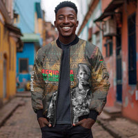 Thomas Sankara Bomber Jacket Burkina Faso Africa Self-Reliance Message and Military Portrait - Wonder Print Shop