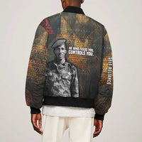 Thomas Sankara Bomber Jacket Burkina Faso Africa Self-Reliance Message and Military Portrait - Wonder Print Shop