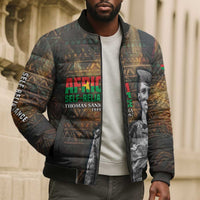 Thomas Sankara Bomber Puffer Jacket Burkina Faso Africa Self-Reliance Message and Military Portrait - Wonder Print Shop