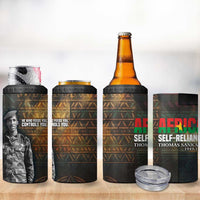 Thomas Sankara 4 in 1 Can Cooler Tumbler Burkina Faso Africa Self-Reliance Message and Military Portrait - Wonder Print Shop