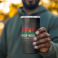 Thomas Sankara 4 in 1 Can Cooler Tumbler Burkina Faso Africa Self-Reliance Message and Military Portrait - Wonder Print Shop