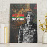 Thomas Sankara Canvas Wall Art Burkina Faso Africa Self-Reliance Message and Military Portrait - Wonder Print Shop