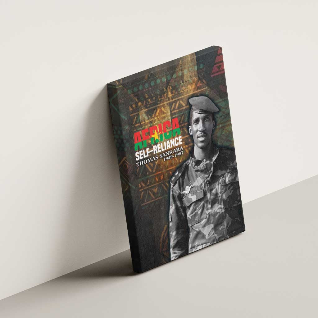Thomas Sankara Canvas Wall Art Burkina Faso Africa Self-Reliance Message and Military Portrait - Wonder Print Shop
