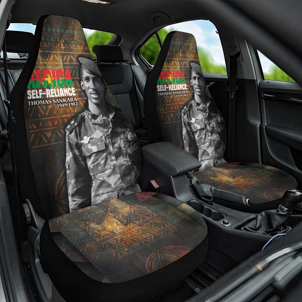 Thomas Sankara Car Seat Cover Burkina Faso Africa Self-Reliance Message and Military Portrait - Wonder Print Shop