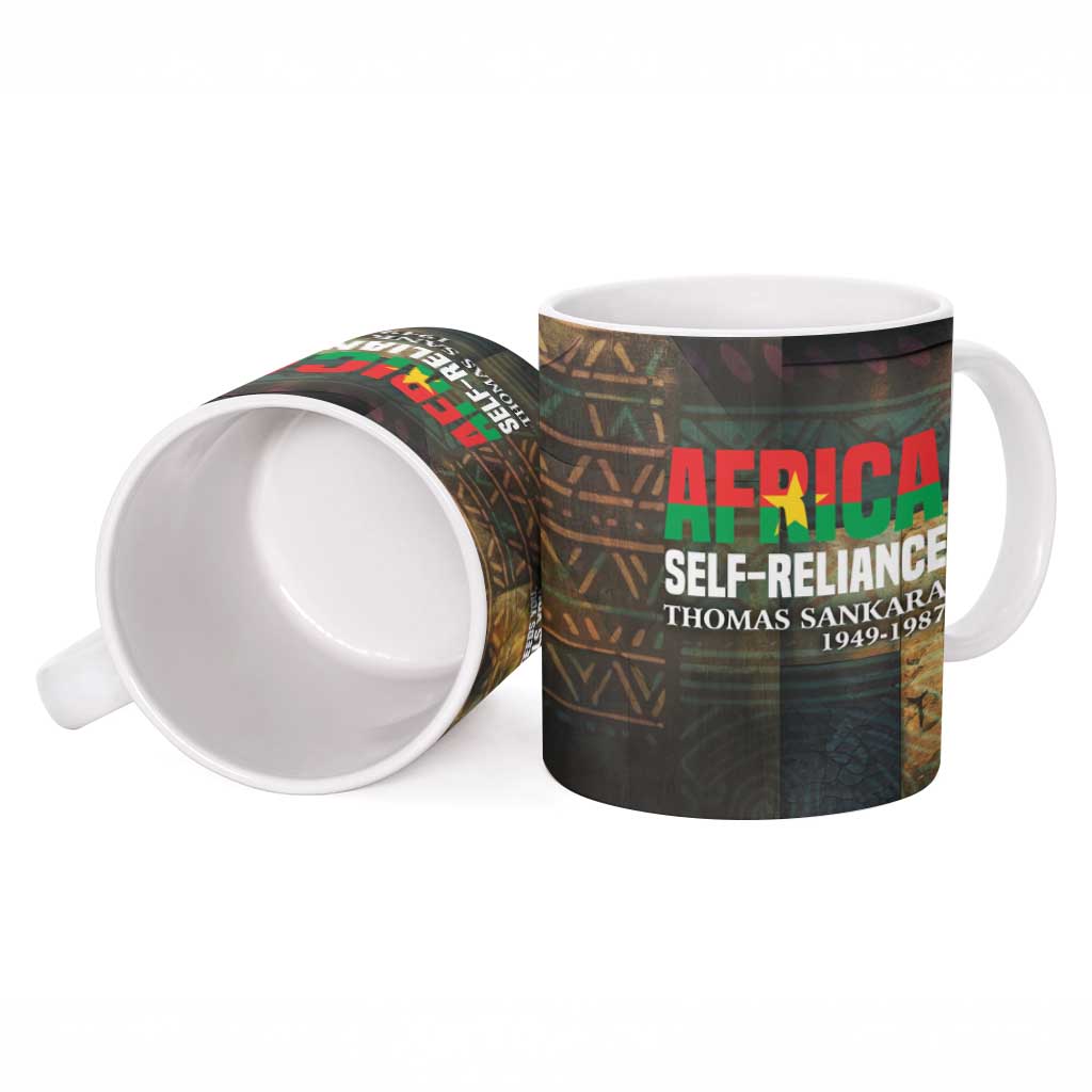 Thomas Sankara Ceramic Mug Burkina Faso Africa Self-Reliance Message and Military Portrait - Wonder Print Shop