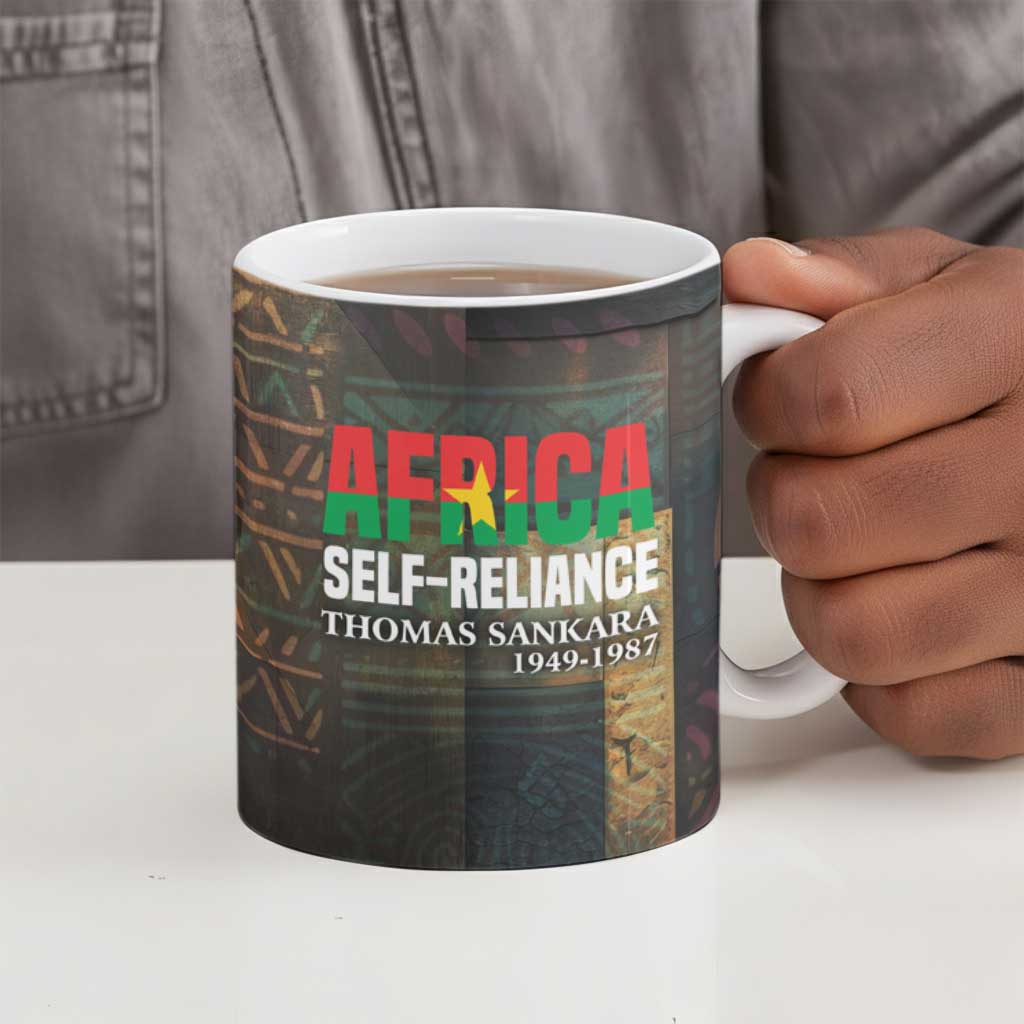 Thomas Sankara Ceramic Mug Burkina Faso Africa Self-Reliance Message and Military Portrait - Wonder Print Shop