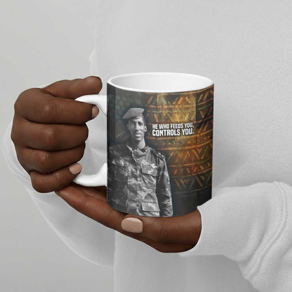 Thomas Sankara Ceramic Mug Burkina Faso Africa Self-Reliance Message and Military Portrait - Wonder Print Shop